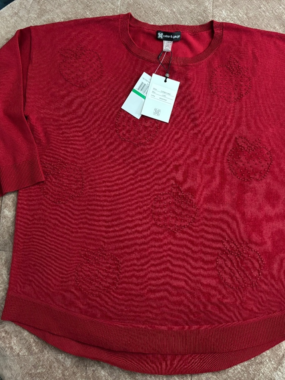 Cable and gauge apple top large nwt